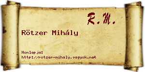 Rötzer Mihály névjegykártya